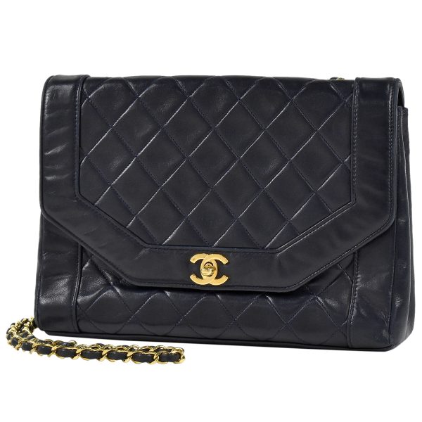 1000051580000 01 Chanel Coco Mark Chain Shoulder Bag Matelasse Leather Navy