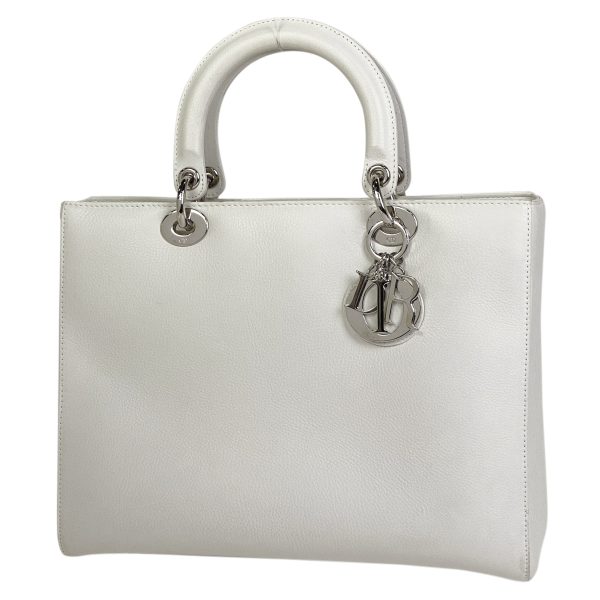 1000052890917 11 Christian Dior Lady Dior 2way Shoulder Bag Handbag Leather White