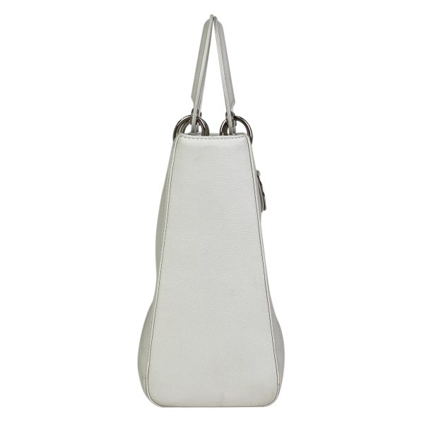 1000052890917 12 Christian Dior Lady Dior 2way Shoulder Bag Handbag Leather White