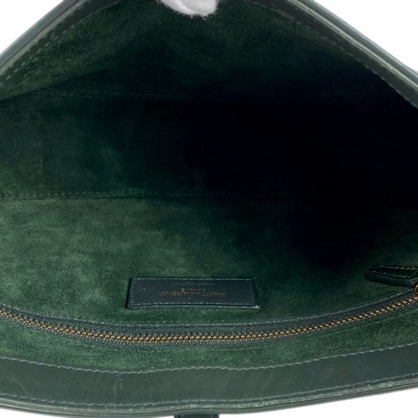 1000053958128 21 Saint Laurent Cassette Shoulder Bag Monogram Hobo Bag Leather Green