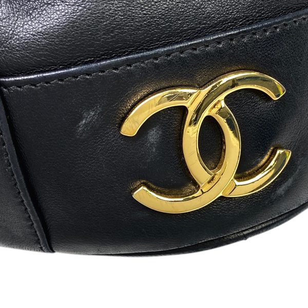 1000054612432 19 Chanel Triple Coco Mark Chain Shoulder Bag Pouch Drawstring Leather Black