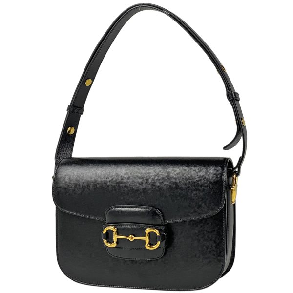 1000057995754 11 Gucci Horsebit 1955 Shoulder Bag 2way Handbag Leather Black