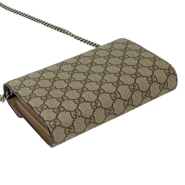 1000059801657 12 Gucci Dionysus GG Supreme Chain Wallet Shoulder Bag Long Beige Brown