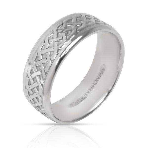 100013 pv eaeda43b bd4c 4938 b510 3a62836a5e51 Benchmark Sculpted Endless Celtic Knots Mens Wedding Band in Platinum