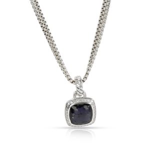 100014 fv David Yurman Albion Black Orchid Diamond Pendant in Sterling Silver 023 CTW