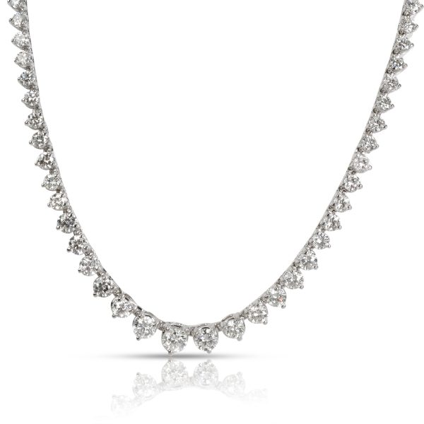 100019 fv db72ab64 2c28 49d7 820d 89ffad58f0c3 Three Prong Diamond Tennis Necklace in 18K White Gold 752 CTW