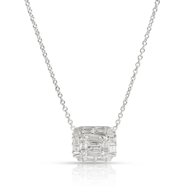 100705 fv Nicole Rose Round Baguette Triangle Diamond Necklace in 18KT Gold 068 CTW