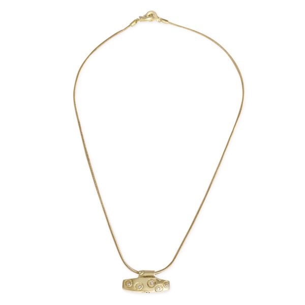 100716 pv Lisa Jenks Diamond Bar Necklace in18K Yellow Gold 005 CTW