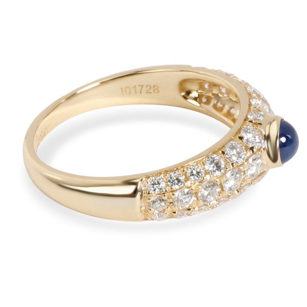 Cartier Cartier Cabochon Sapphire Pave Diamond Ring in 18K Yellow Gold 122 ctw