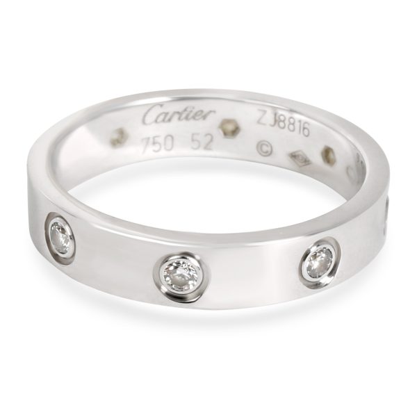 Rings Cartier Love Diamond Band in 18K White Gold 016 CTW Cartier Size 52