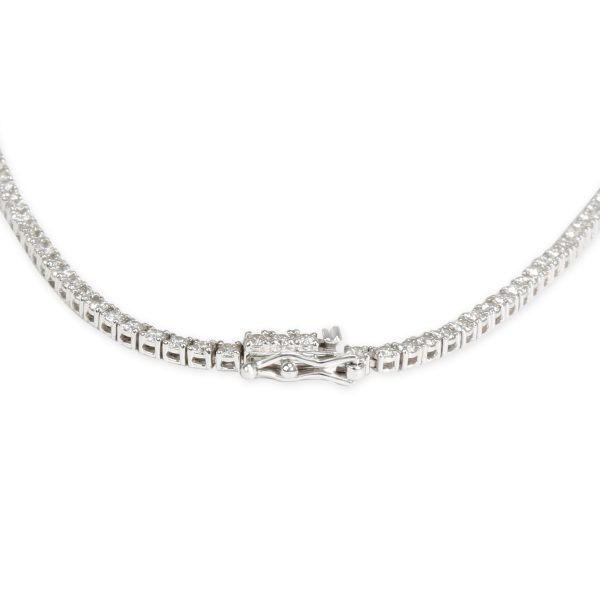 100906 clasp 354a92b2 f556 411b 8fde b03acbdb5c08 Round Cut Diamond Tennis Necklace in 18K White Gold 456 CTW