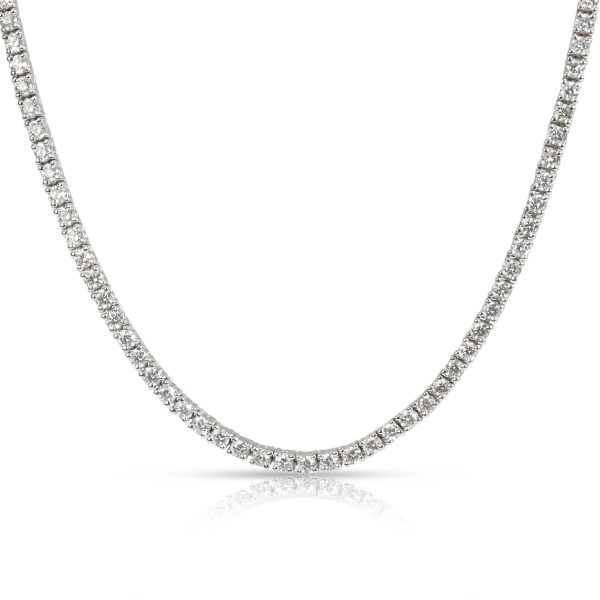 100906 fv 3941abee 483b 47a2 a58d 59fd94bed9e0 Round Cut Diamond Tennis Necklace in 18K White Gold 456 CTW