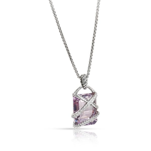 100945 fv 803048f9 ee2f 4759 abdf 0e7daa287fdb David Yurman Cable Wrap Amethyst Diamond Pendant in Sterling Silver 020 CTW