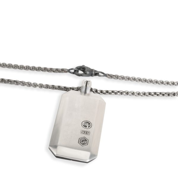 101024 bv c30ea058 fe0a 4c39 abc0 cc68f2b627db David Yurman Black Diamond Titanium Carbon Dog Tag Pendant in Silver 17 CTW