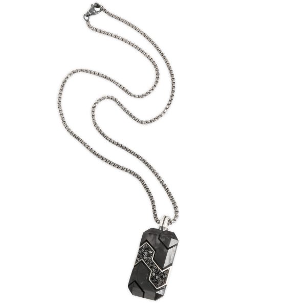 101024 pv 898a7378 89bc 449a afd2 b3843020f82f David Yurman Black Diamond Titanium Carbon Dog Tag Pendant in Silver 17 CTW