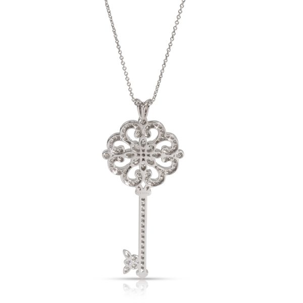 101043 bv Tiffany Co Enchant Primrose Diamond Key Pendant in Platinum 098 CTW