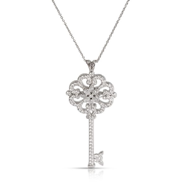 101043 fv Tiffany Co Enchant Primrose Diamond Key Pendant in Platinum 098 CTW