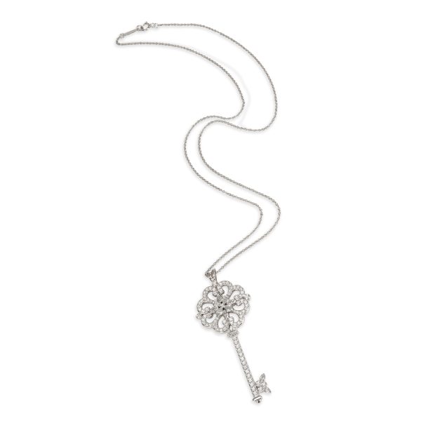 101043 pv Tiffany Co Enchant Primrose Diamond Key Pendant in Platinum 098 CTW