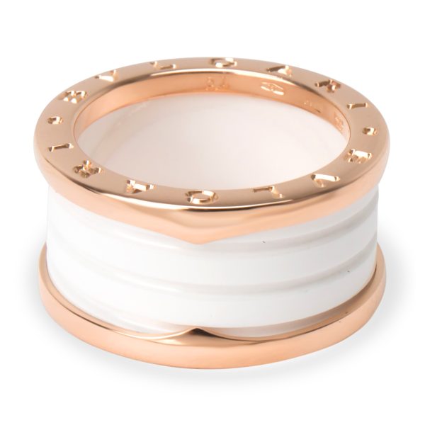 101152 fv 86530359 58b0 4b5e be08 497a0f5e1c0a Bulgari Bzero1 White Ceramic Ring in 18K Rose Gold Size 57