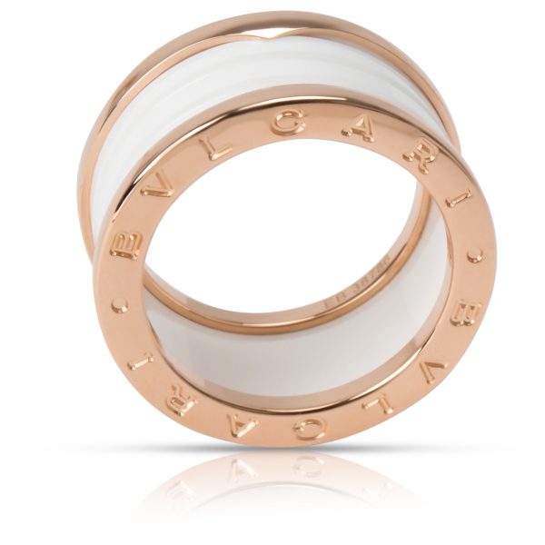 101152 pv b285471a 464f 45b7 93ac 140f4822334c Bulgari Bzero1 White Ceramic Ring in 18K Rose Gold Size 57