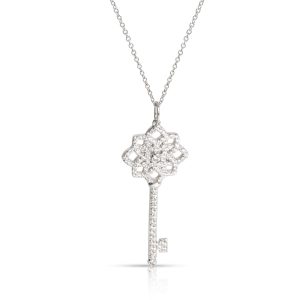 101445 fv Tiffany Co Woven Key Diamond Pendant in Platinum 037 CTW