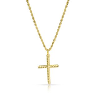 101473 fv 3559ca10 1717 42ed 9ea9 98134b1786e7 18K Yellow Gold Cross on Rope Chain Necklace