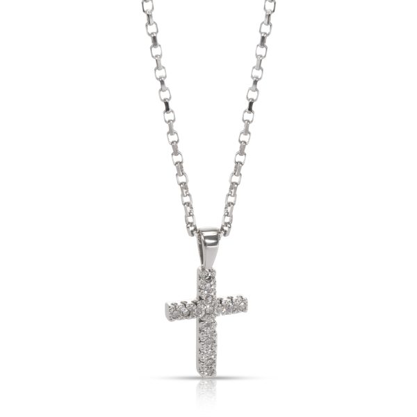 101611 fv Single Cut Diamond Cross Pendant in 14K 18K White Gold 016 CTW