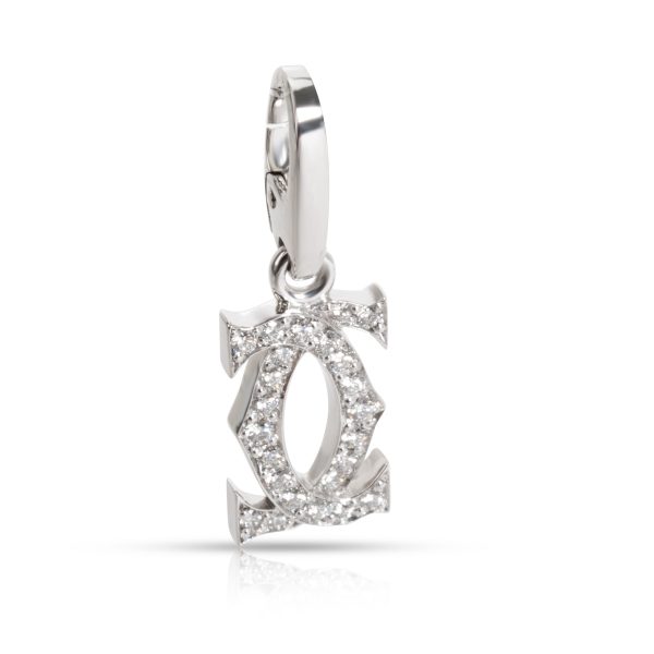 101829 fv Cartier Double C Diamond Pendant in 18K White Gold 024 CTW