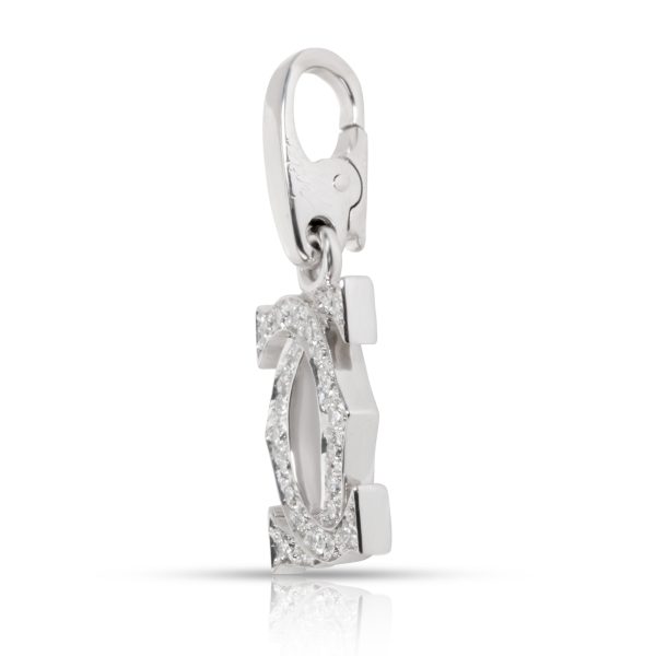 101829 sv Cartier Double C Diamond Pendant in 18K White Gold 024 CTW