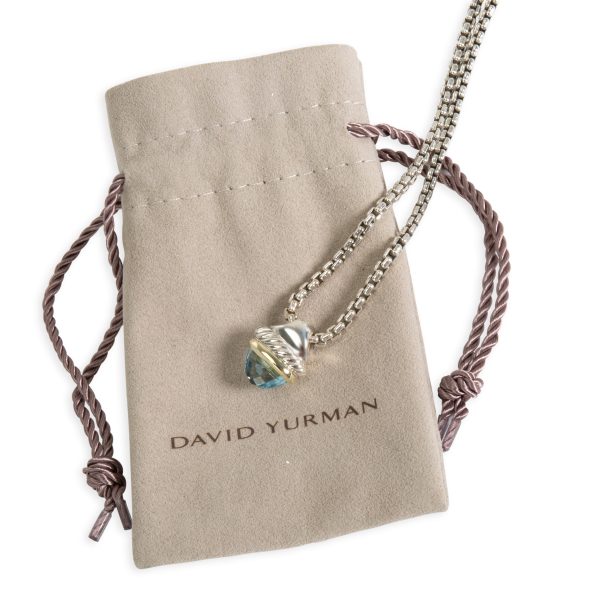 102033 box David Yurman Blue Topaz Acorn Pendant in 14K Yellow GoldSterling Silver