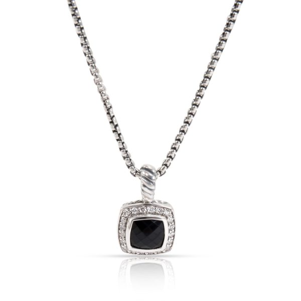 102178 fv 8852fc72 b96a 4be2 a8e5 9e27124715e2 David Yurman Petite Albion Onyx Diamond Necklace in Sterling Silver 018 CTW