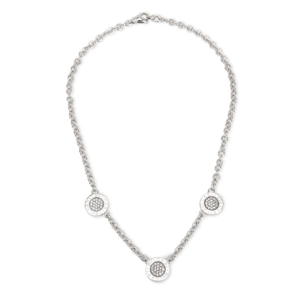 102210 pv 9bda3038 0513 44b1 8c80 ebb97e8d7154 Bvlgari Bvlgari 3 Station Onyx Diamond Necklace in 18KT White Gold 58 Ctw