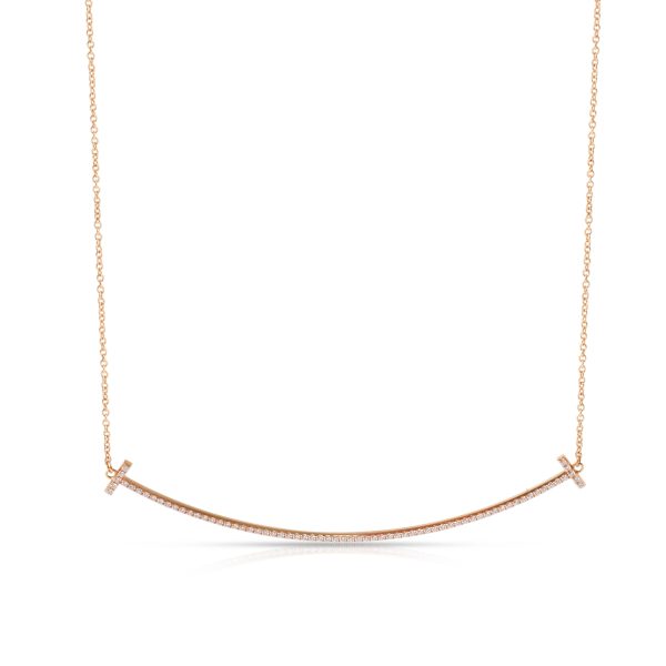 102330 fv Tiffany Co T Smile Diamond Necklace in 18K Rose Gold 019 CTW