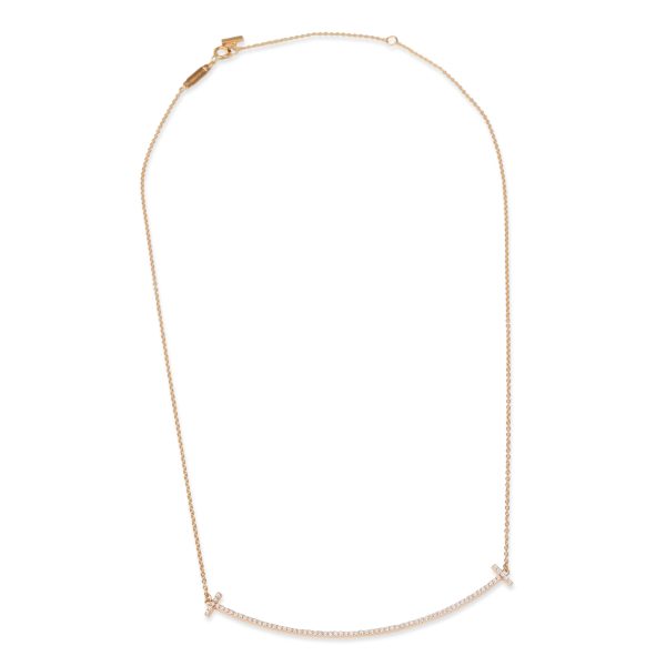 102330 pv Tiffany Co T Smile Diamond Necklace in 18K Rose Gold 019 CTW