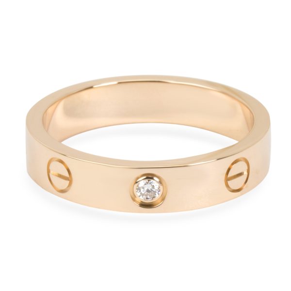 Rings Cartier Love Wedding Band 1 Diamond in 18K Rose Gold 003 CTW