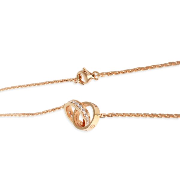 102365 clasp Cartier Love Diamond Necklace in 18K Rose Gold 022 CTW