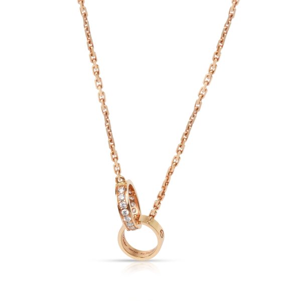 102365 fv Cartier Love Diamond Necklace in 18K Rose Gold 022 CTW