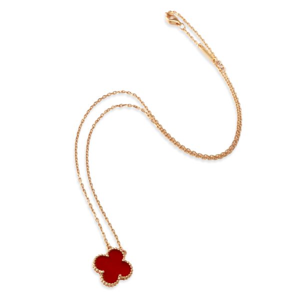 102366 pv 26a9029f e85e 4e7c b2ef cf954b70f26b Van Cleef Arpels Vintage Alhambra Carnelian Necklace in 18K Yellow Gold