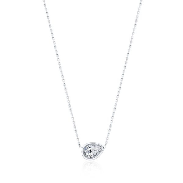 102420 pv Rock Divine Day Collection Perfect Pear Necklace in 18K White Gold 07 CTW