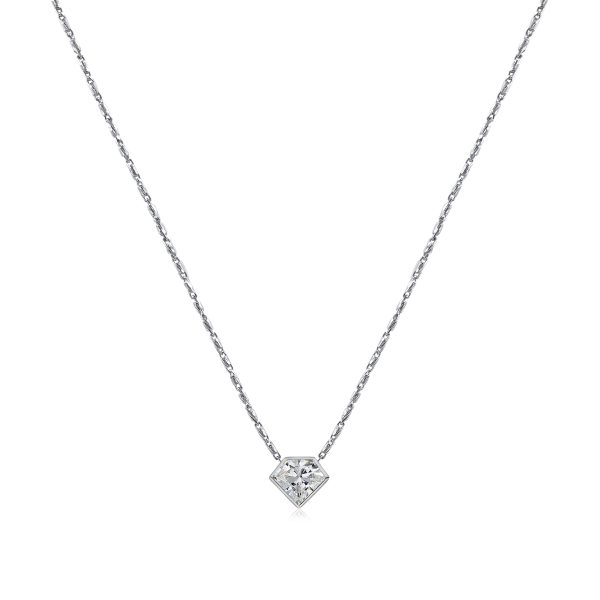 102421 pv Rock Divine Super Shield Diamond Necklace in 18K White Gold F VS2 065 CT