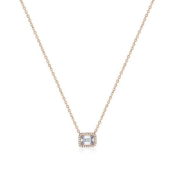 102423 pv Rock Divine Empowered Emerald Diamond Necklace in 18K Rose Gold F VS 066CTW