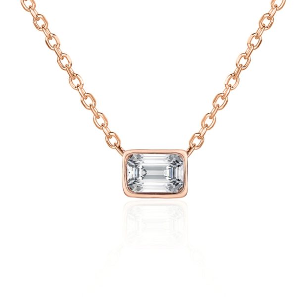 102427 fv Rock Divine Day Collection Empowered Emerald Necklace in 18K Rose Gold 053 ct