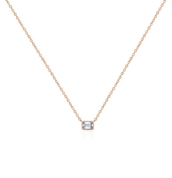 102427 pv Rock Divine Day Collection Empowered Emerald Necklace in 18K Rose Gold 053 ct