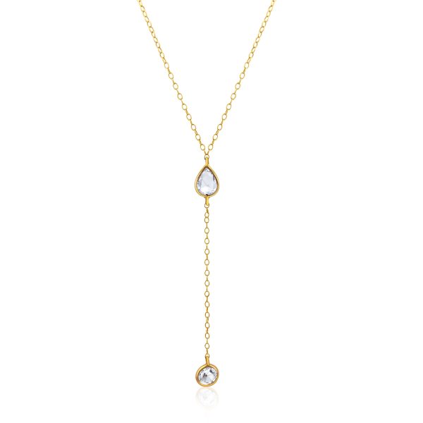 102431 fv Rock Divine Morning Light Rose Cut Diamond Lariat Necklace 18K Gold 110 CTW