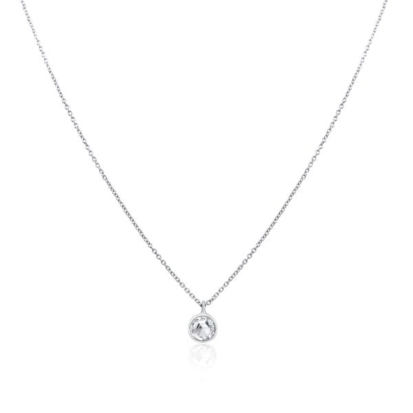 102435 pv Rock Divine Dawn Collection Daylight Diamond Necklace 18K White Gold 050 CTW