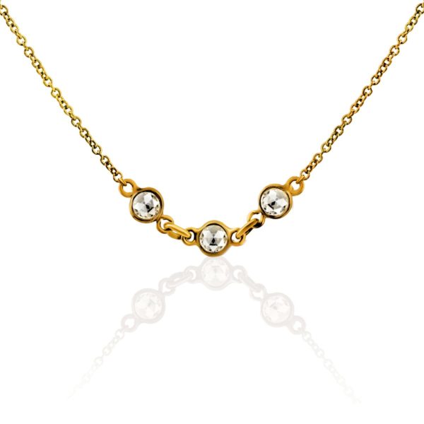 102443 fv Rock Divine Spring River Rose Cut Diamond Necklace in 18K Gold F VS2 054 ctw