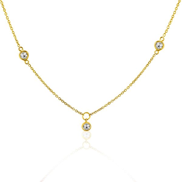 102451 fv Rock Divine Dawn Collection Sunshine Diamond Necklace in 18K Yellow Gold