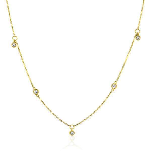 102451 pv Rock Divine Dawn Collection Sunshine Diamond Necklace in 18K Yellow Gold