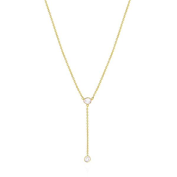 102459 pv BRAND NEW Rock Divine Lily Pad Lariat Diamond Necklace in 18K Yellow Gold F VS