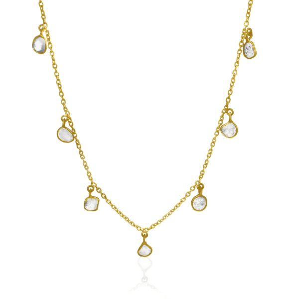 102462 fv 60f0d93c 1075 4ee3 b935 37685e4a94b5 Rock Divine Mini Lily Pad Dangles Diamond Necklace in 18K Yellow Gold